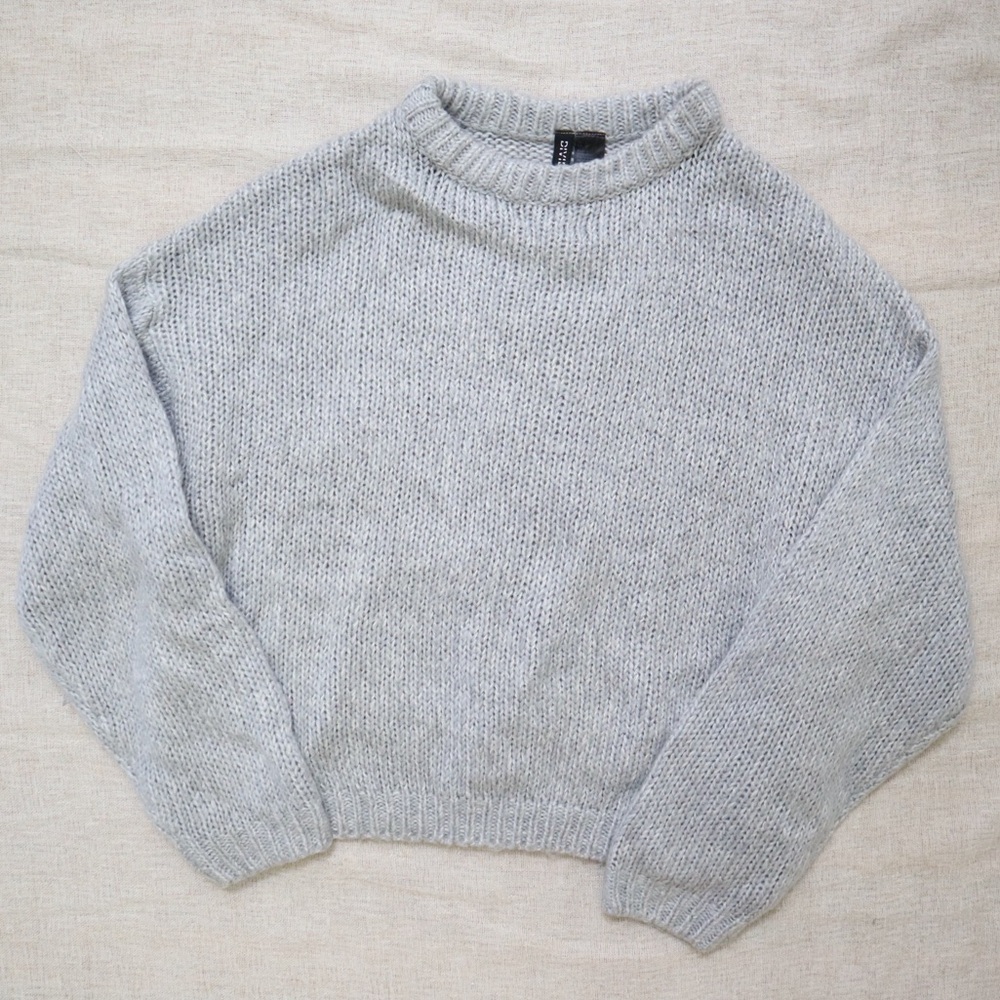 Divided Grey Knit Chunky Sweater